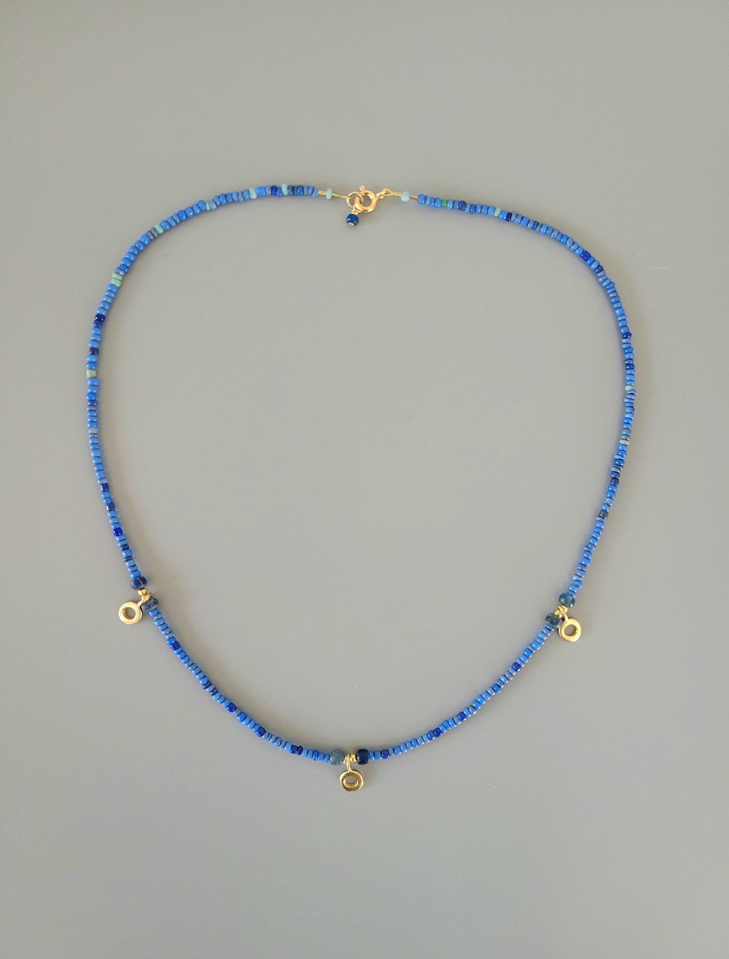 3 charm choker - Negative Space - Blue Jean