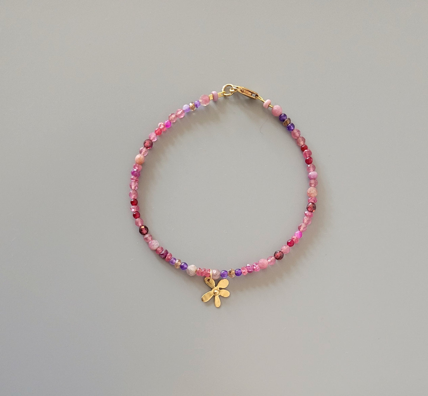 Flower Charm Bracelet - Pink