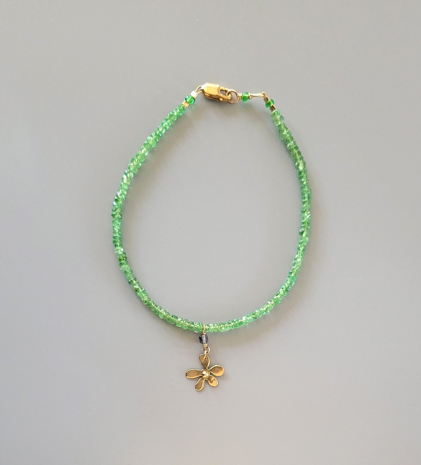 Flower Charm Bracelet - Tsavorite