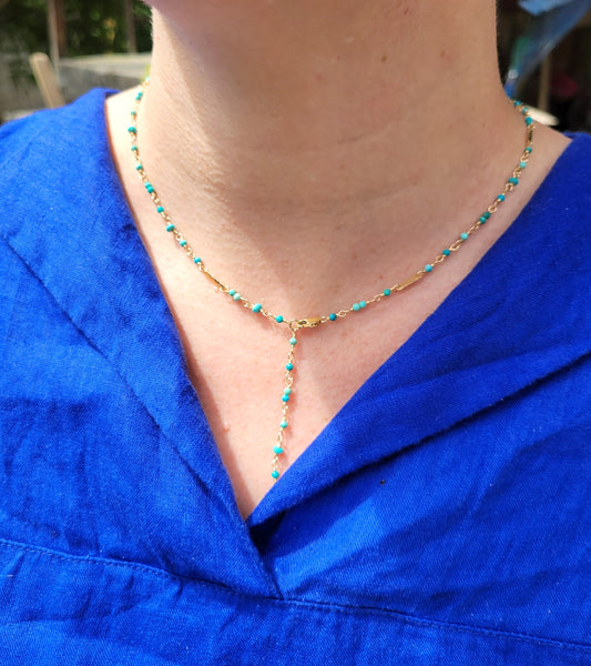 Baguette Necklace - Turquoise