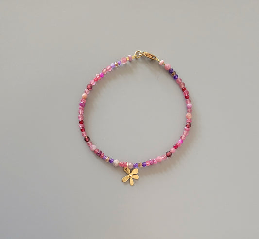 Flower Charm Bracelet - Pink