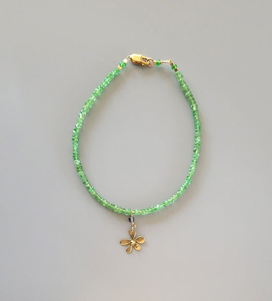 Flower Charm Bracelet - Tsavorite