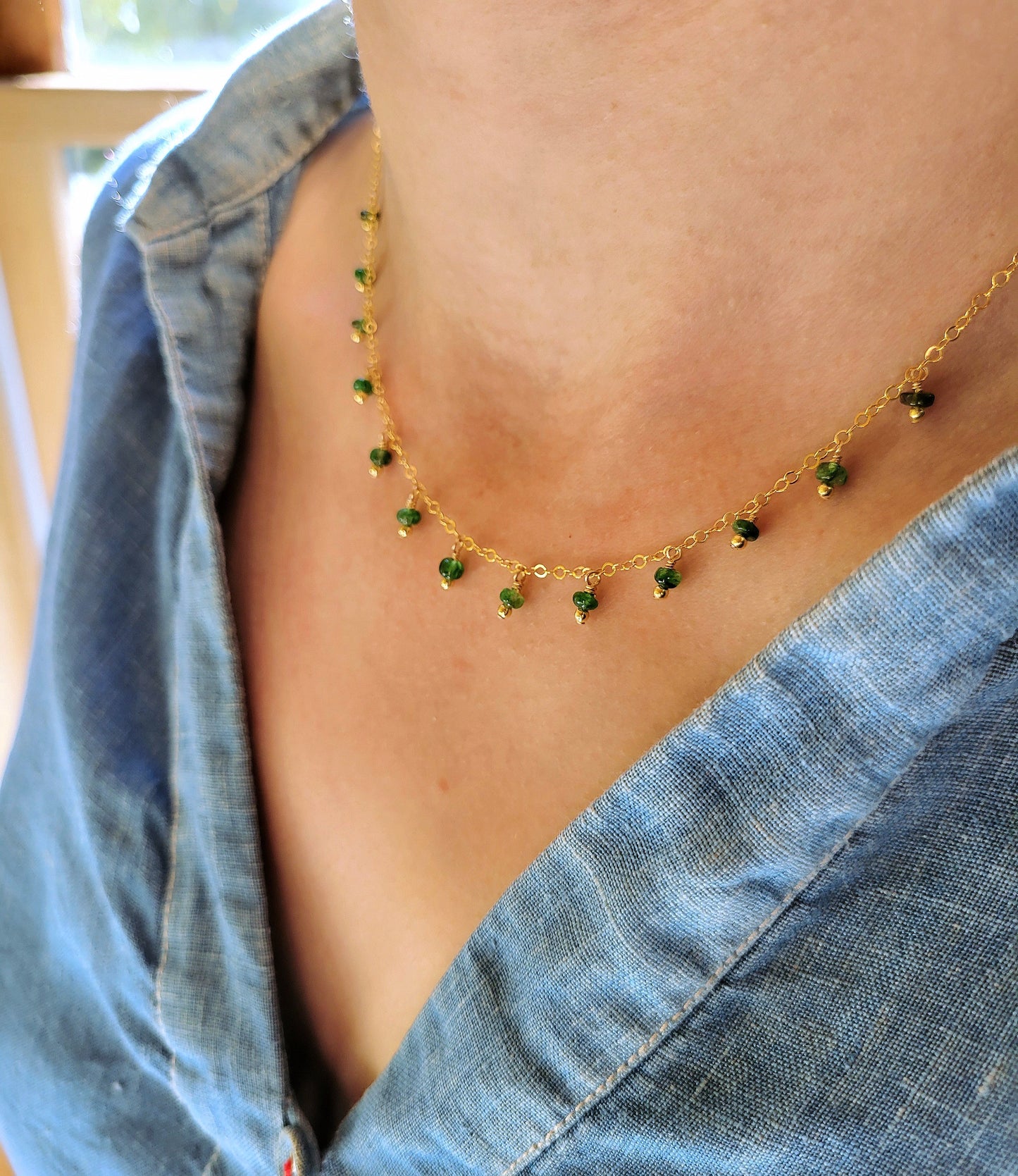 Briolette Necklace - Emerald