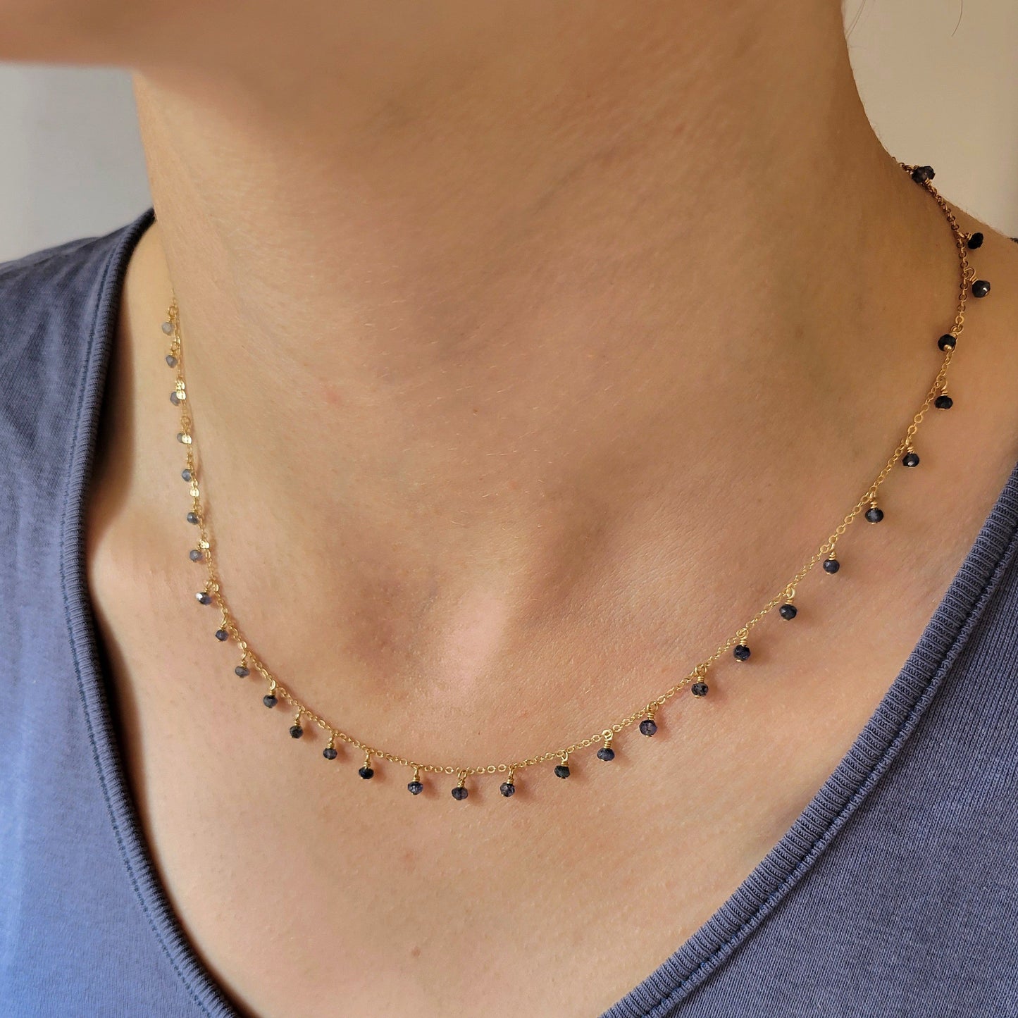 Briolette Necklace - Sapphire