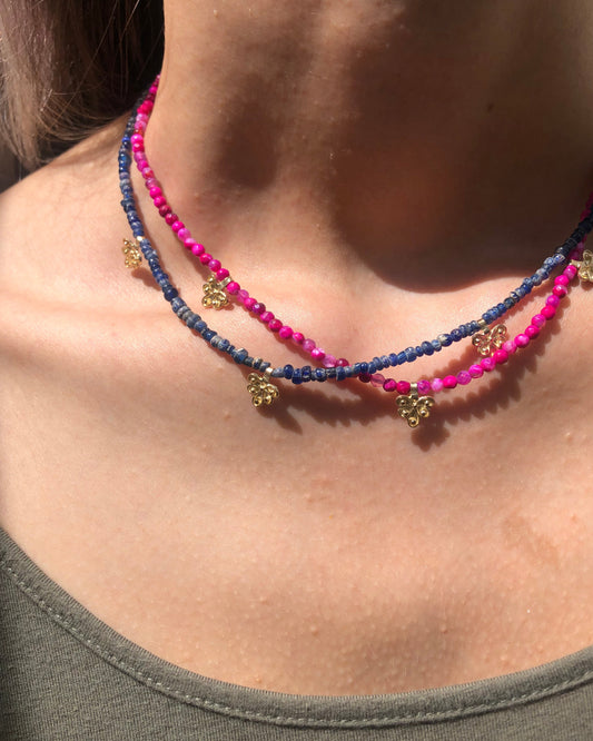 3 Charm Choker - Indigo