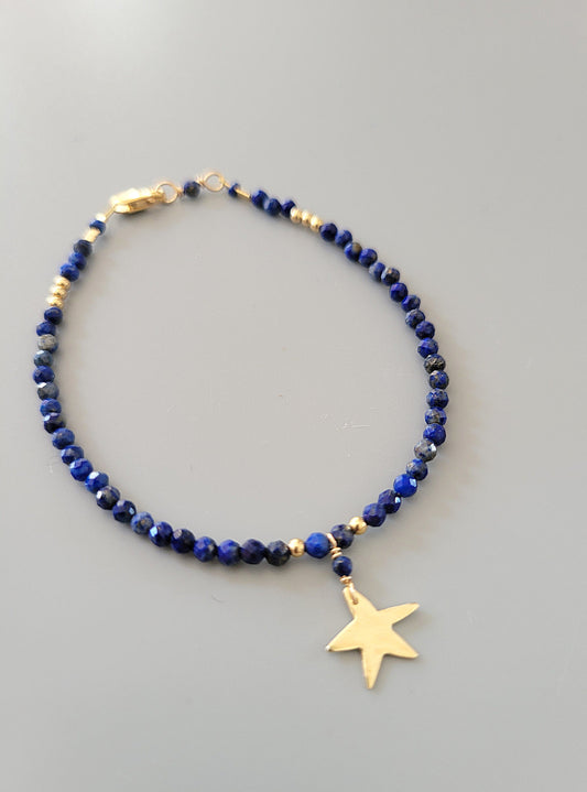 Star Charm Bracelet - Lapis