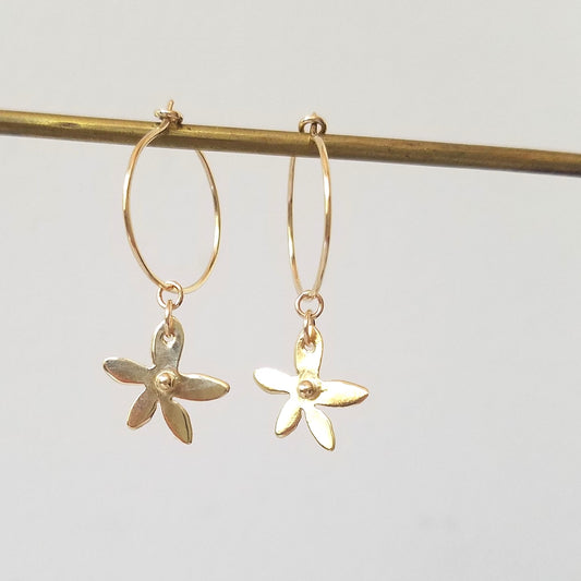 Star Flower Hoops